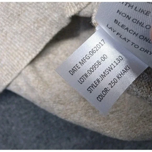 Johnnie O Mens Quarter Zip Pullover Sweater Light Tan Marled Knit Size L - Picture 8 of 10